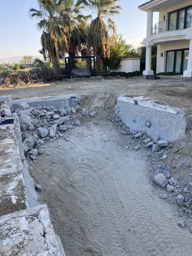 Madison Club pool shell opened for reshaping