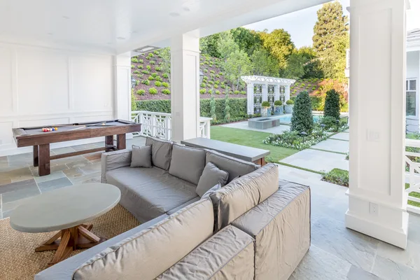 Open pool house lounge and billiards room