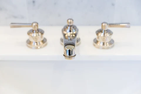 Pool house vanity faucet and handles